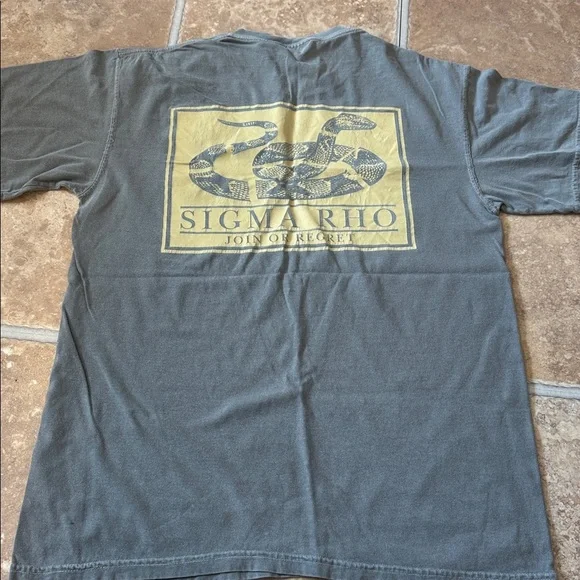 SIGMA RHO join or regret men short sleeve tshirt medium comfort colors - Picture 6 of 6